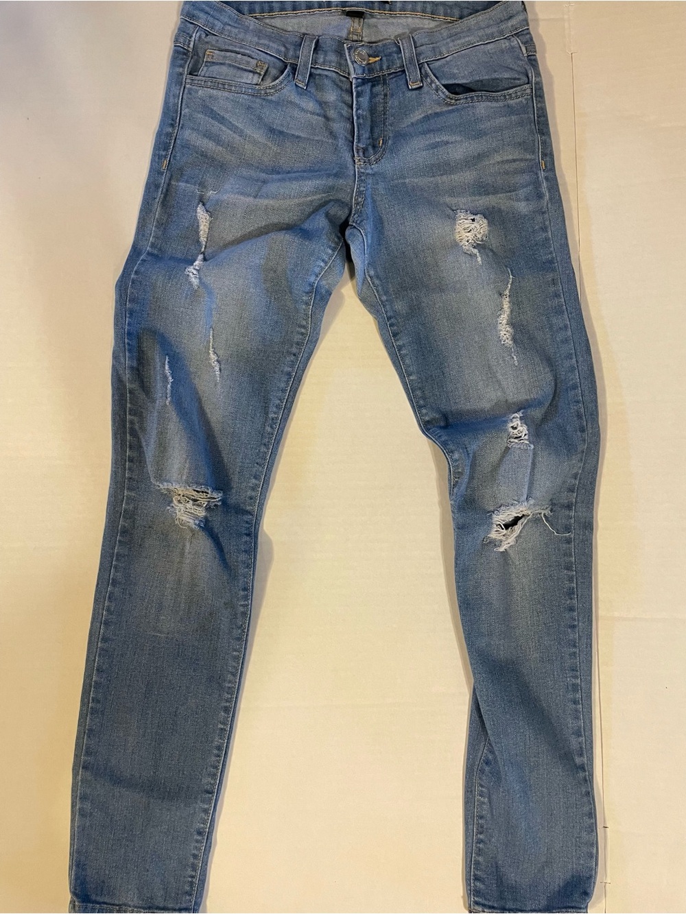 Flying Monkey Light Blue Distressed Skinny Jeans